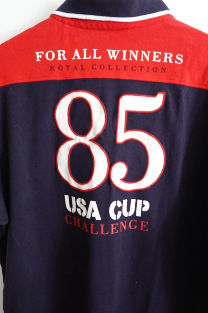 Polo masculino bordado USA Cup azul marinho e vermelho 5XL – photo 11